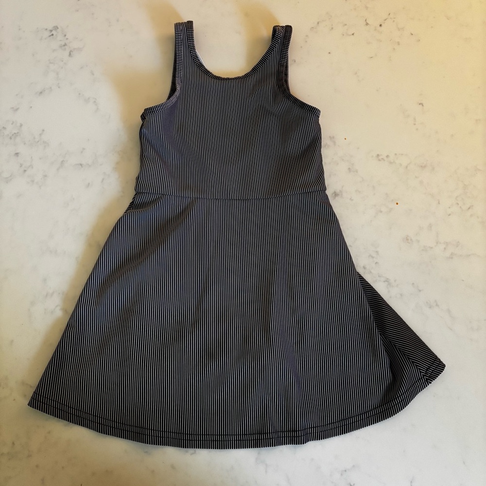 Old Navy Black and White Striped Athletic Dress